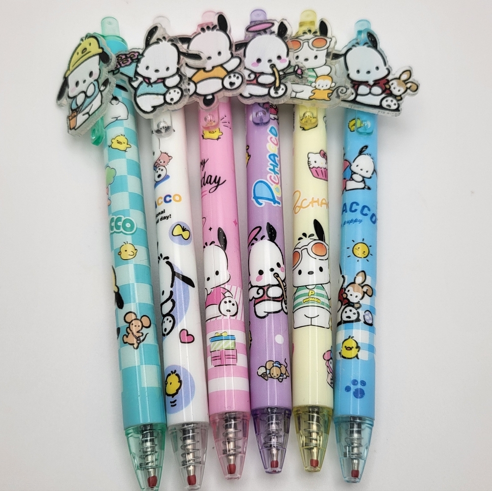 POCHACCO 6-Pack Acrylic Charm Character Pens NEW - Picture 2 of 5